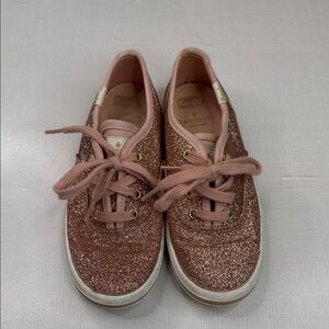 Kate Spade x Keds Rose Gold Glitter Kids Sneakers